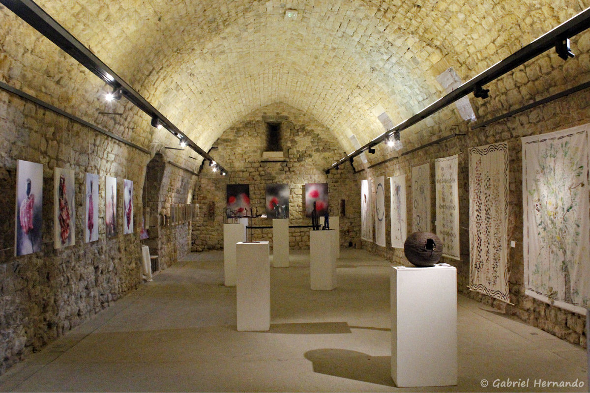 Salle d'exposition dans le château de Gréoux Les Bains