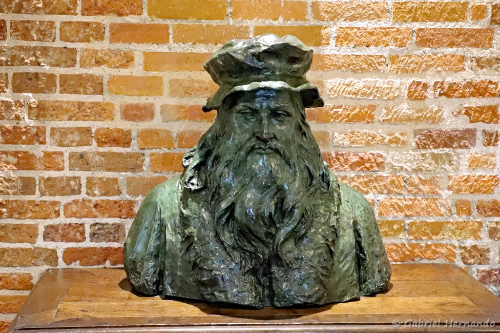 Buste de Léonard de Vinci (Clos Lucé, Amboise, novembre 2021)