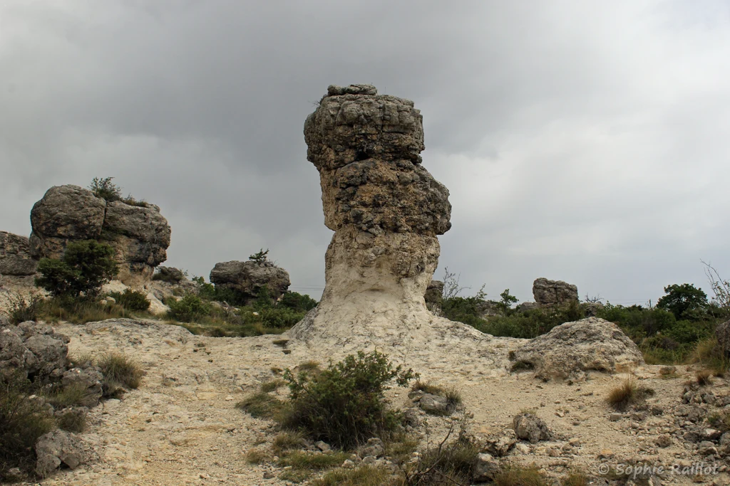Rocher en forme de tête humaine  (site des Mourres, Forcalquier, juin 2022)