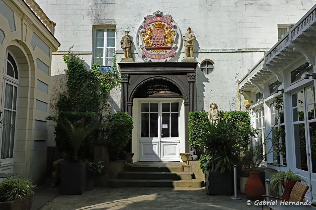 Maison où naquis Chateaubriand, en en 1768, située au numéro 3 de la rue Chateaubriand (Saint-Malo, mai 2023)