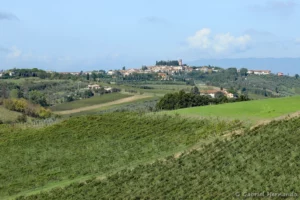 Vue sur Cerreto Guidi, et la campagne environnante depuis la villa Casale di Valle (Vinci, octobre 2024)