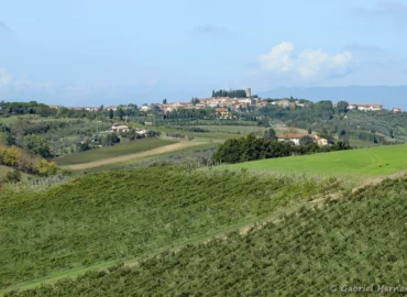 Vue sur Cerreto Guidi, et la campagne environnante depuis la villa Casale di Valle (Vinci, octobre 2024)