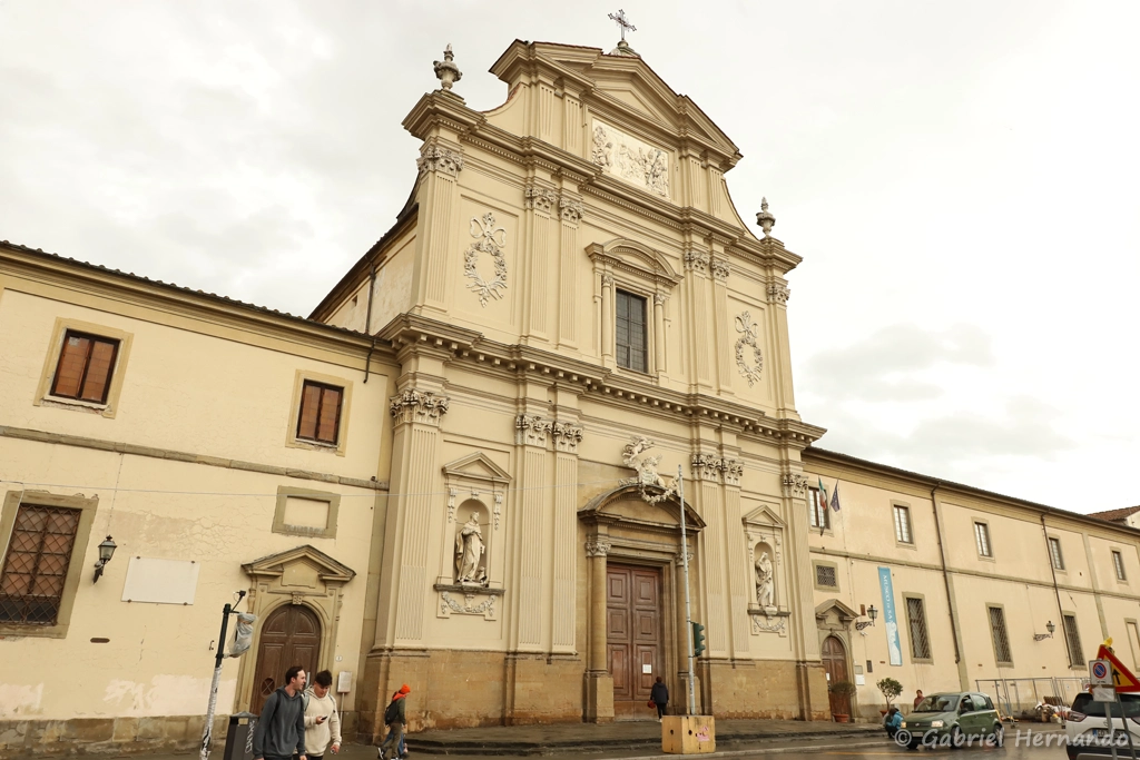 Façade de l'église San Marco, de style néoclassique, des années 1777-1778 (Florence, Italie, octobre 2024)